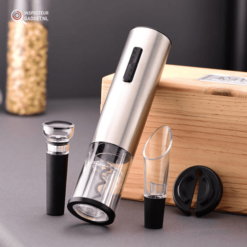 Vinolux 4-i-1 Elektrisches Weinöffner-Set – Korkenzieher, Folienschneider, Belüfter & Vakuumverschluss