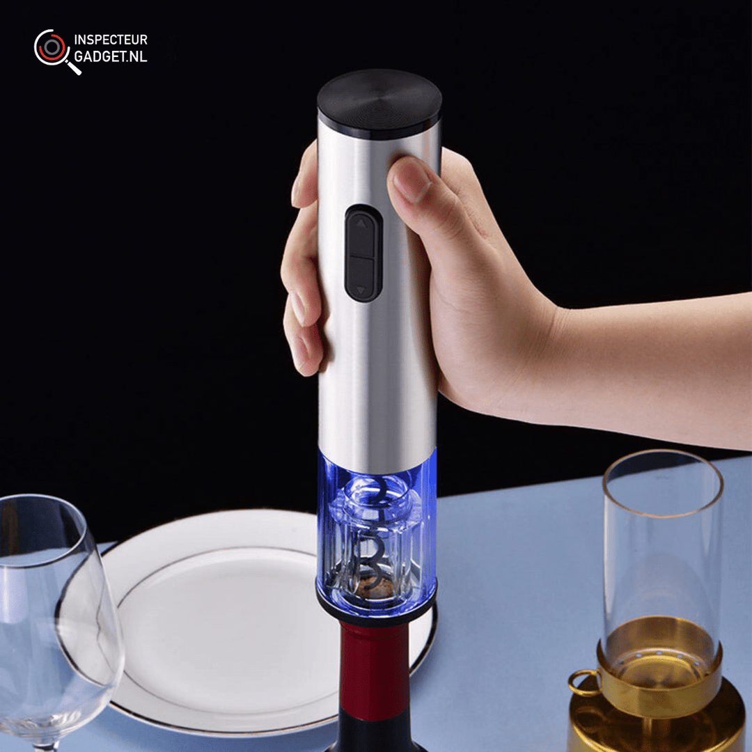 Vinolux 4-i-1 Elektrisches Weinöffner-Set – Korkenzieher, Folienschneider, Belüfter & Vakuumverschluss