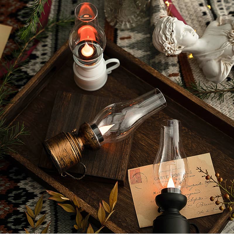Skanto | LED Bordlampe med Vintage Lantern Stil