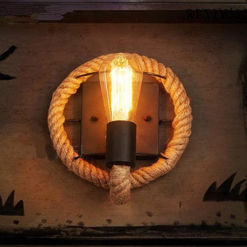 Skanto | Vintage Taupe Vegglampe - RusticRope