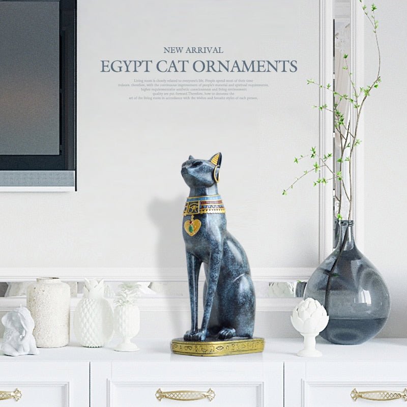 Skanto | Vintage stil luksuriøs egyptisk katteskulptur