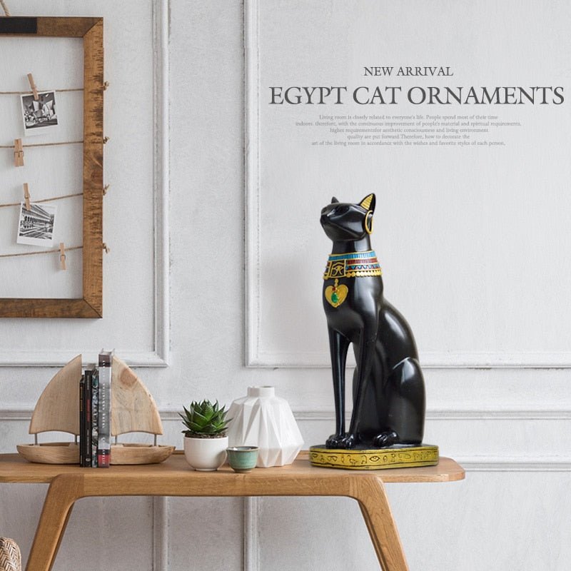 Skanto | Vintage stil luksuriøs egyptisk katteskulptur