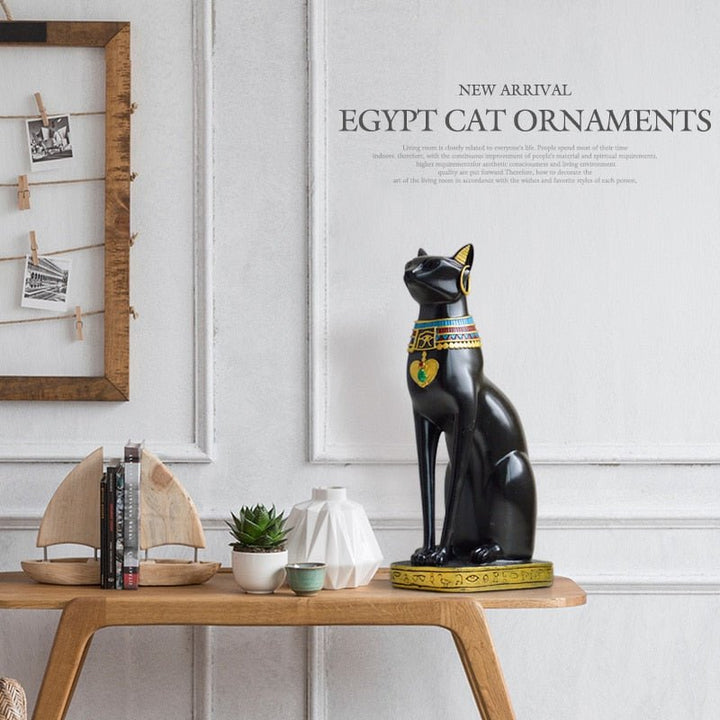Skanto | Vintage stil luksuriøs egyptisk katteskulptur