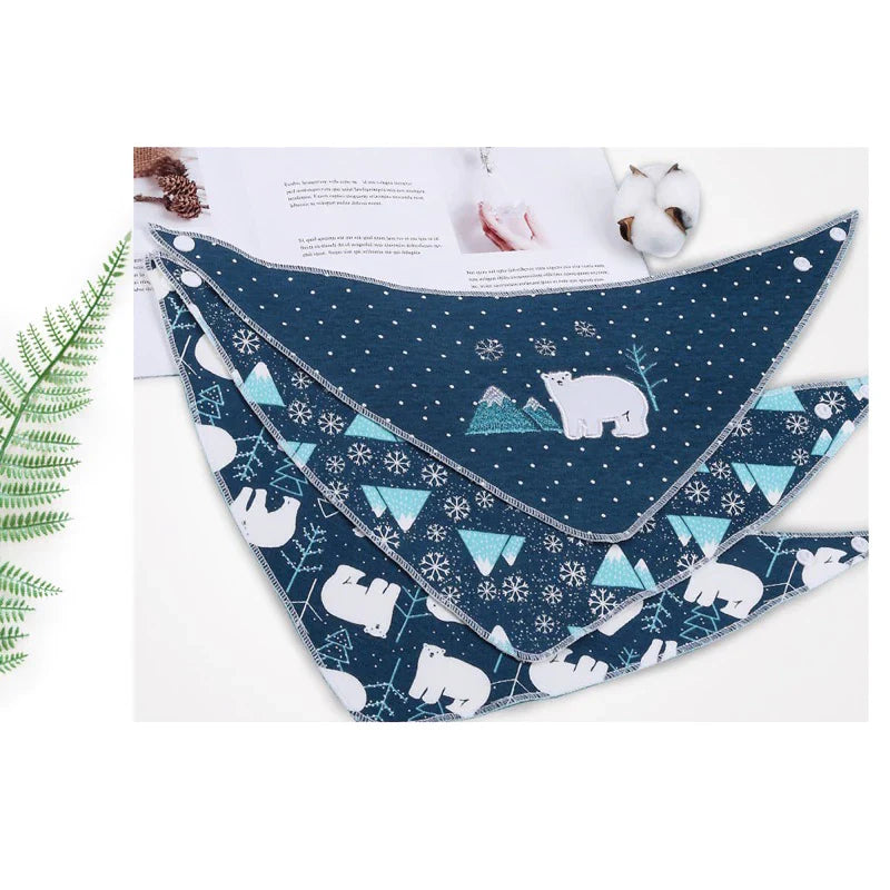 Norvo | Baby-Skjerf-Bib-Sett - Myke Trekantkluter med Søte Design