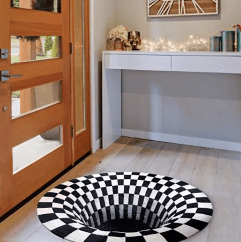 Skanto | 3D Illusion Vortex Teppe – Rund Polyester Gulvmatte