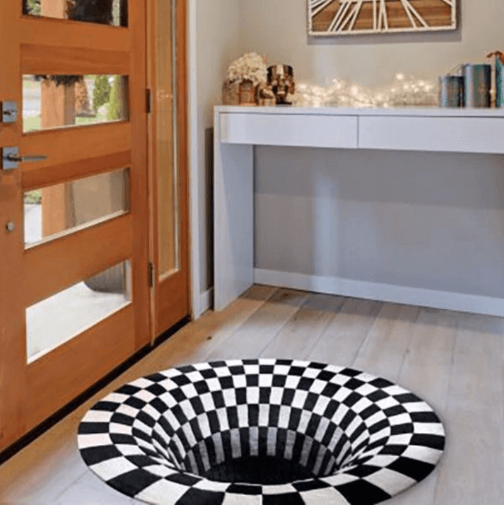Skanto | 3D Illusion Vortex Teppe – Rund Polyester Gulvmatte