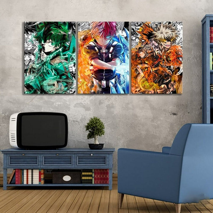 Skanto | My Hero Academia Anime - 3 Deler Lærred Veggkunst Moduler Bilder Plakater