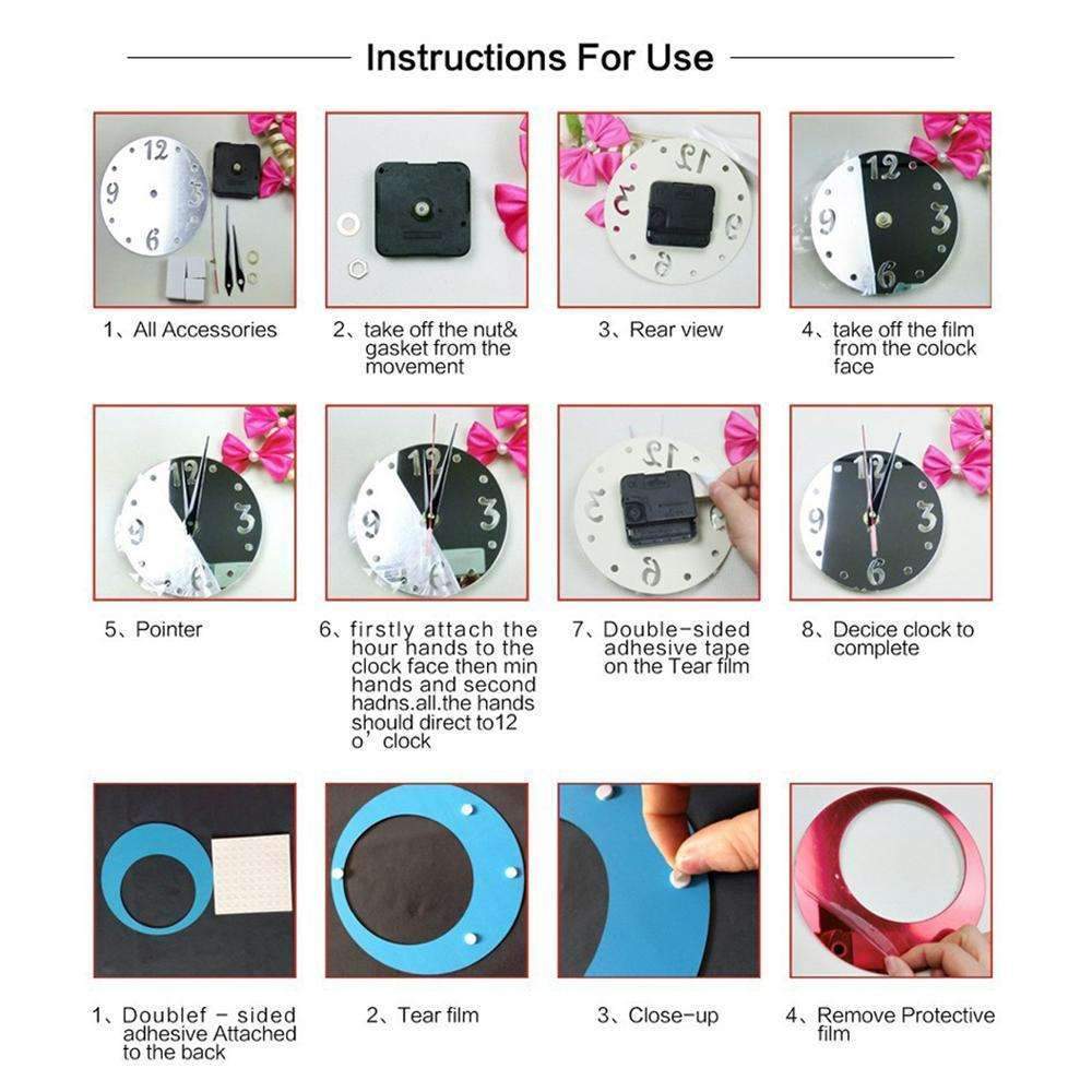 Norvo | 3D Akryll klokke - Gjør veggen din mer vakker!