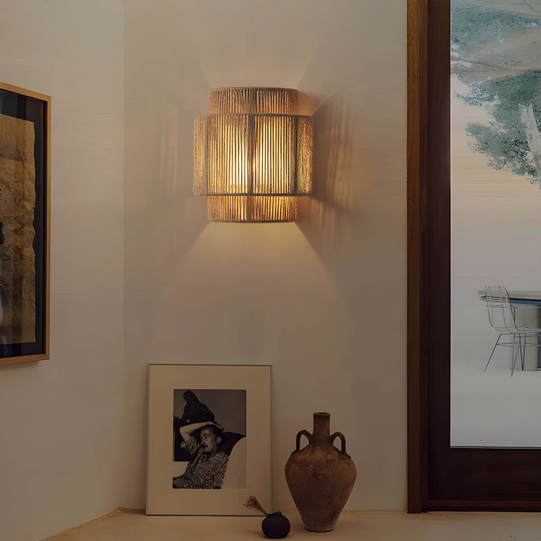 Skanto | Vegglampe Rustikk Tau Innendørs Lysarmatur