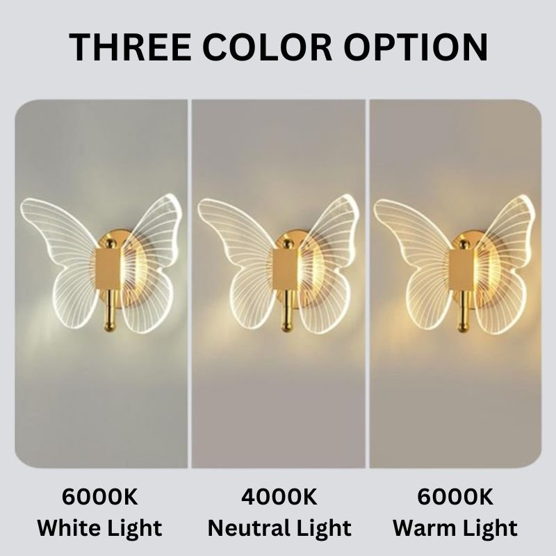Skanto | FloraVyne LED Vegglampe – Sommerfuglformet designlampe med 3 lysmodus energibesparende og elegant