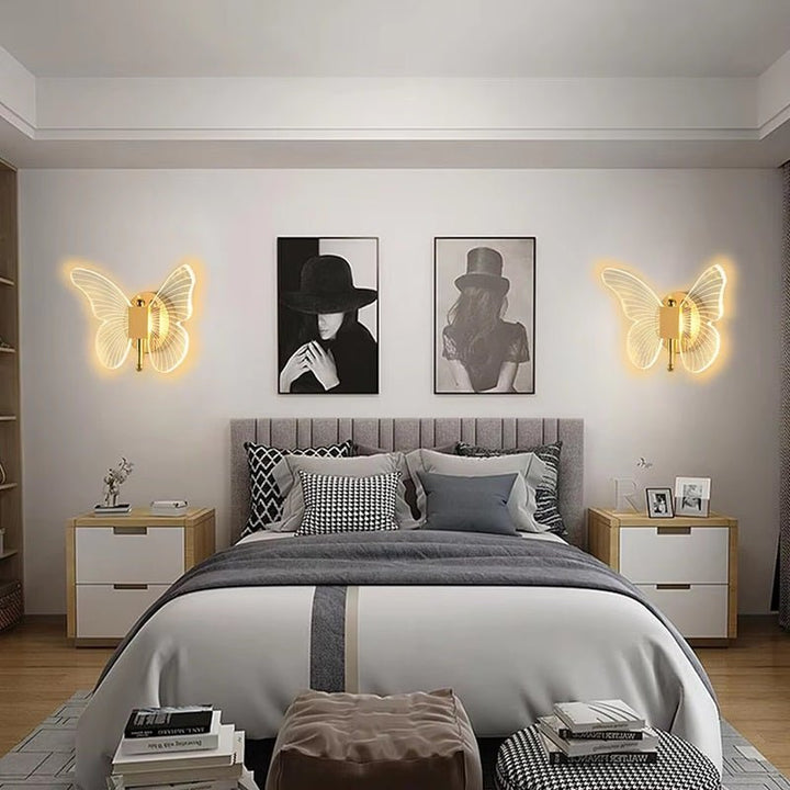 Skanto | FloraVyne LED Vegglampe – Sommerfuglformet designlampe med 3 lysmodus energibesparende og elegant