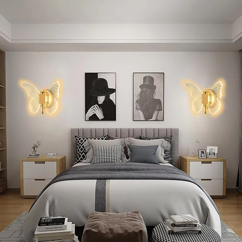 Skanto | Sommerfuglformet LED-vegglampe med tre lysmoduser