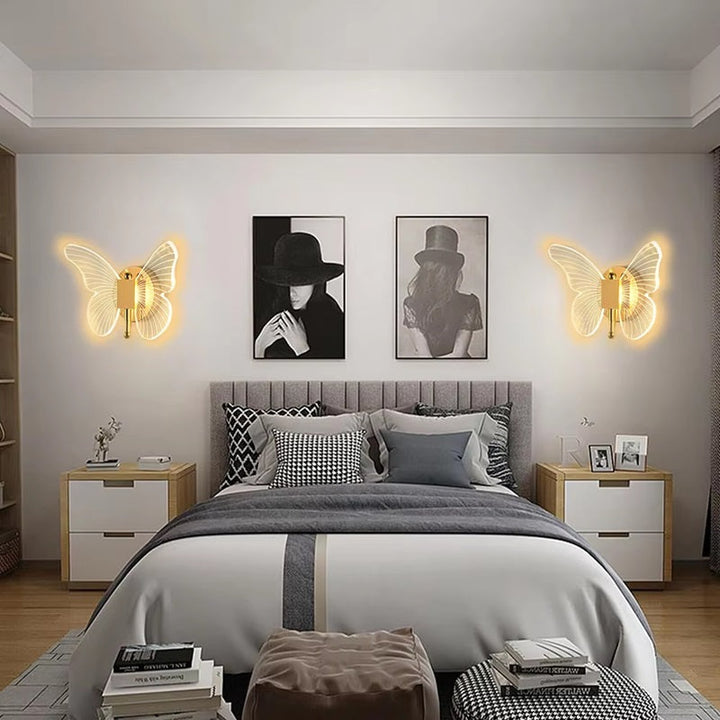 Skanto | Sommerfuglformet LED-vegglampe med tre lysmoduser