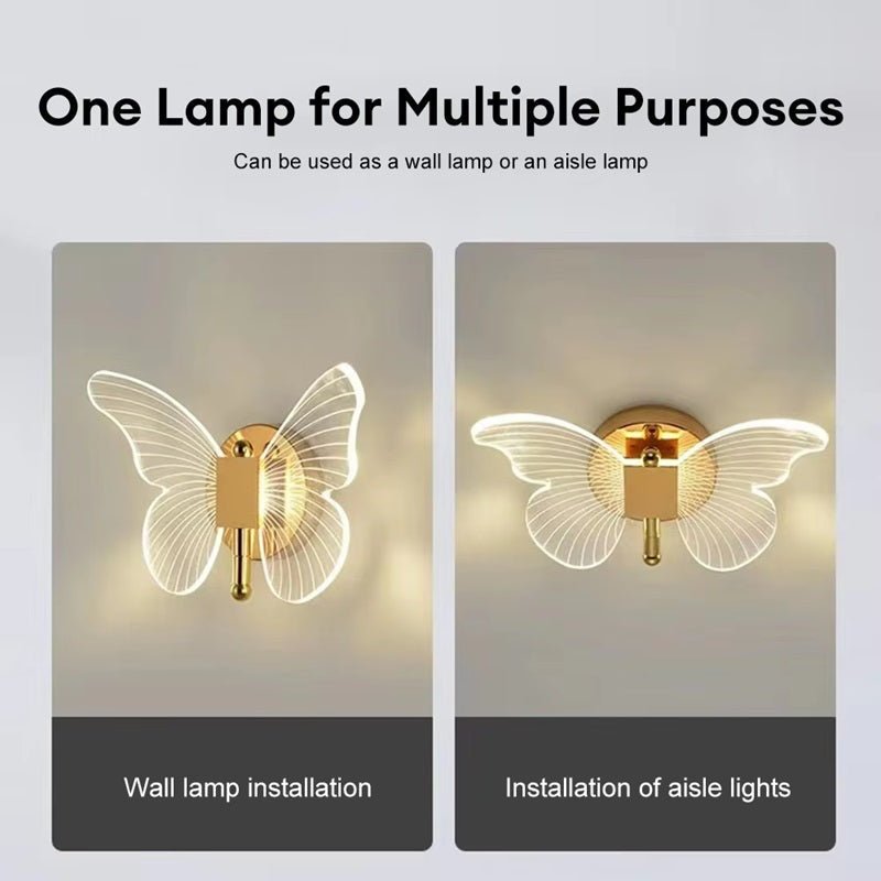 Skanto | FloraVyne LED Vegglampe – Sommerfuglformet designlampe med 3 lysmodus energibesparende og elegant