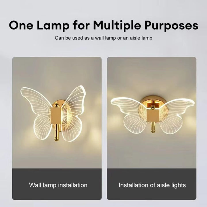 Skanto | Sommerfuglformet LED-vegglampe med tre lysmoduser