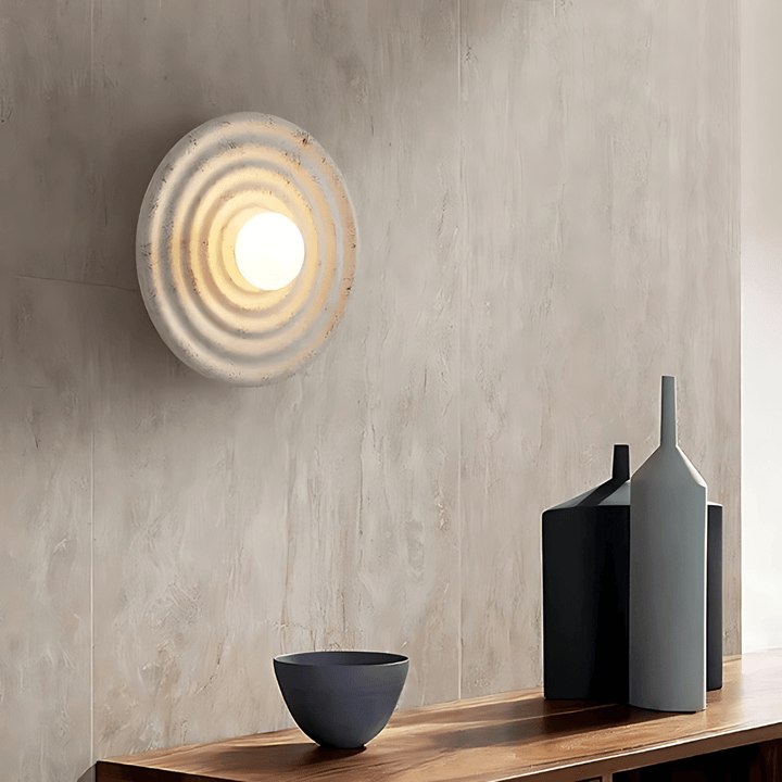 Skanto | Wabi-Sabi Japandi Vegglampe med mykt atmosfærisk lys