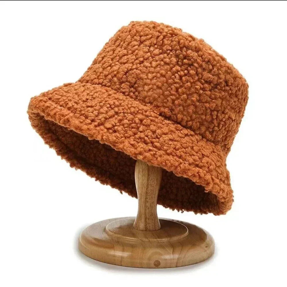 Livia Damen-Teddy-Bøtte-Hatt aus varmere Lammwolle