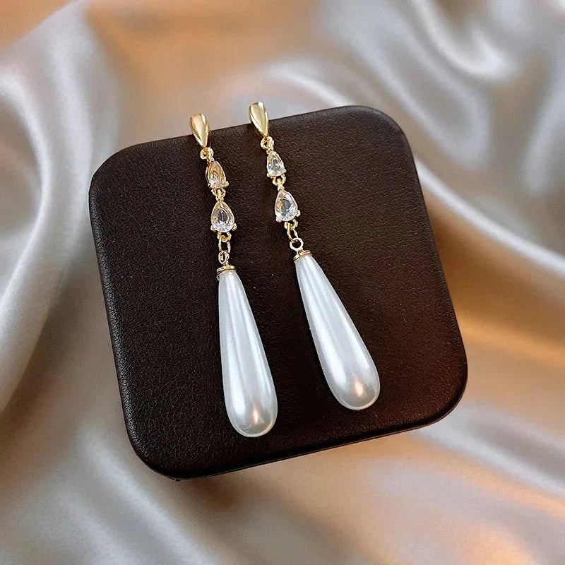 Skanto | Vanndroppe Perle Diamant Øredobber