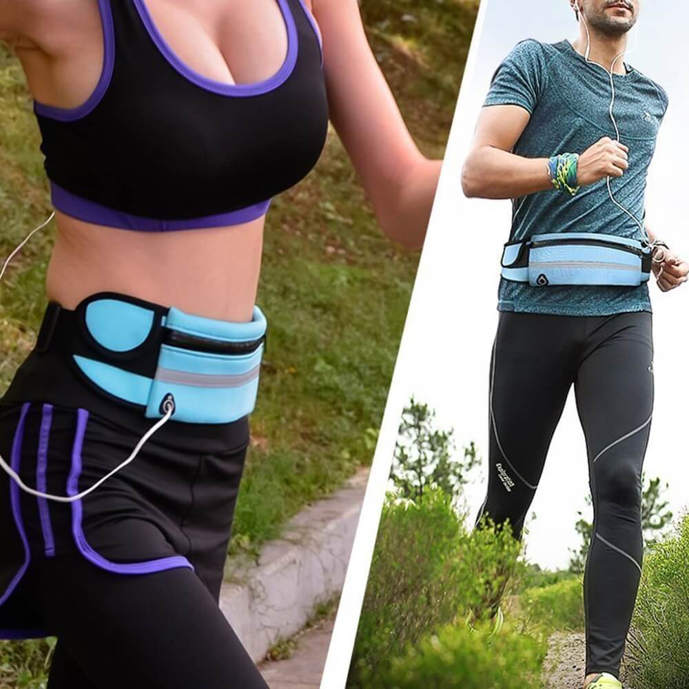 Vannavstøtende løpehoftebelte – 1+1 GRATIS Fitness & Reise oppbevaringspakke | Skanto