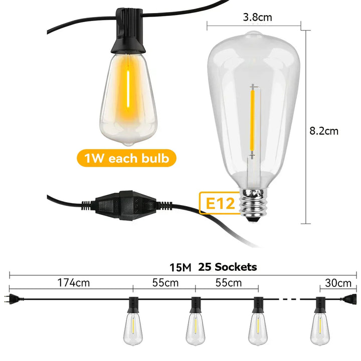 Skanto | Vanntett LED Lyskjede - LumiGlow