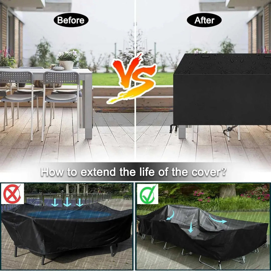 Skanto | AeroVerra Premium Terrasse Møbeltrekk | Allværsbeskyttelse for utendørs lounger og spisestuesett