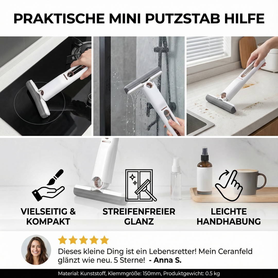 Mini rengjøringsstang med vindusvisker | Skanto