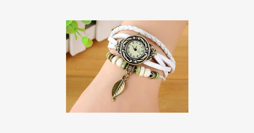 Skanto | Den Boho-Chic Blad Vintage Klokke