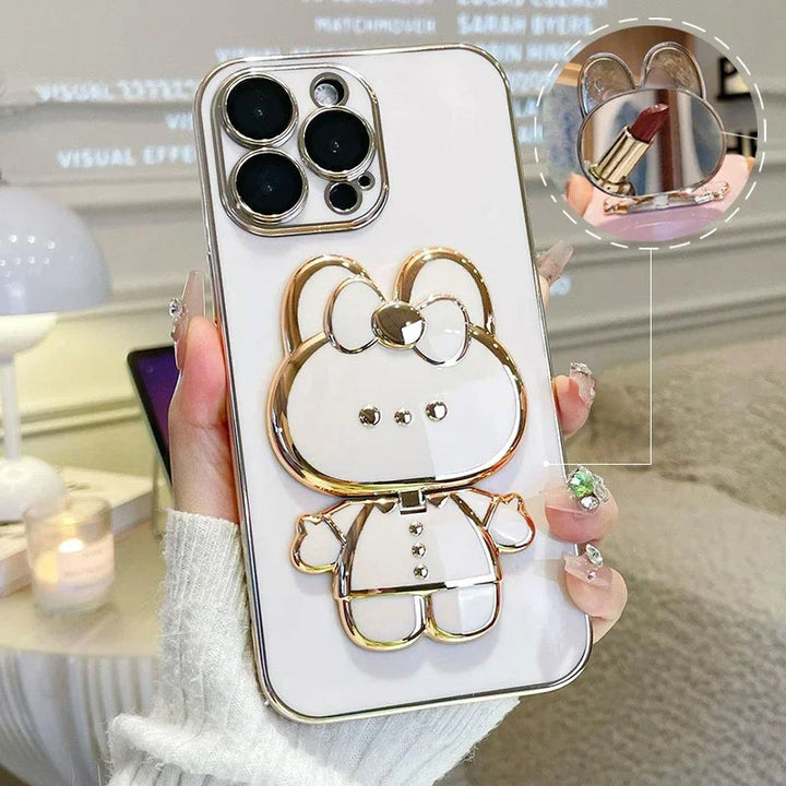 Skanto | 3D Kanin Koreansk Stil Speil iPhone Etui