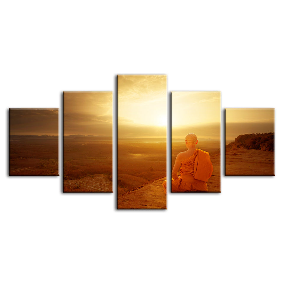 Varm morgen, 5-delt lerretsbilde