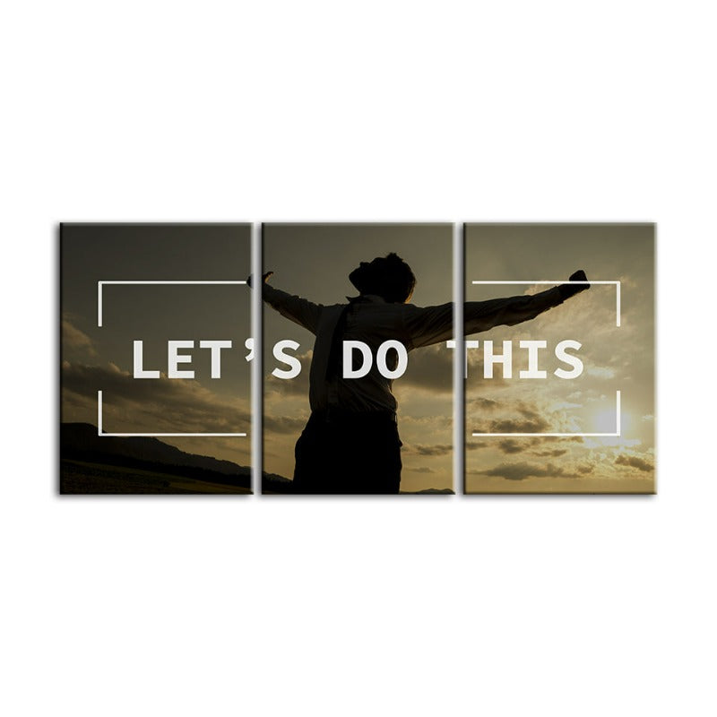 Let's Do This-Canvas Veggkunst Maleri 3 Stykker