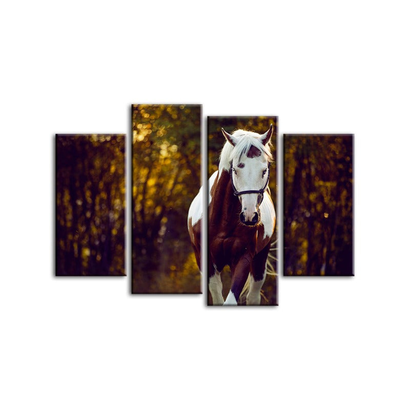 4 stk Courtly Overo hest - lerret veggkunst maling | Skanto