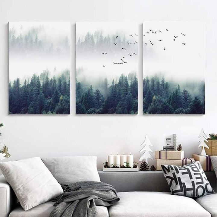 Skanto | 3-delt Nordic Forest Landscape Veggkunst