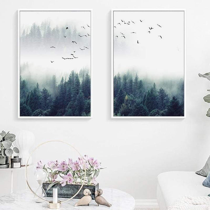 Skanto | 3-delt Nordic Forest Landscape Veggkunst