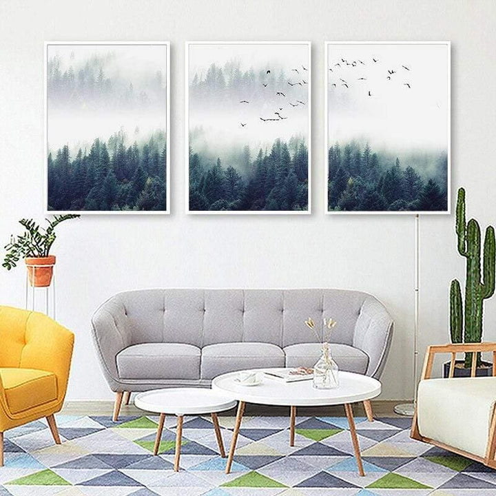 Skanto | 3-delt Nordic Forest Landscape Veggkunst