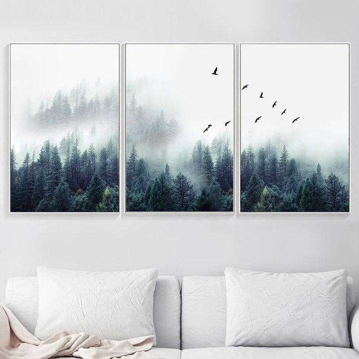 Skanto | 3-delt Nordic Forest Landscape Veggkunst