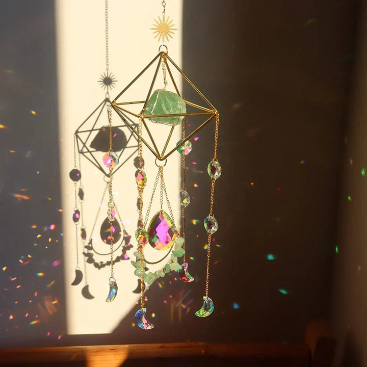 Skanto | AuraBloom Krystall Solfanger | Helende Krystall | Feng Shui Dekorasjon | Positiv Energi for Hjemmet