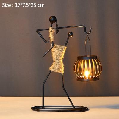 Håndlagde metalllysestaker med figurdesign, unike dekorasjoner for stue