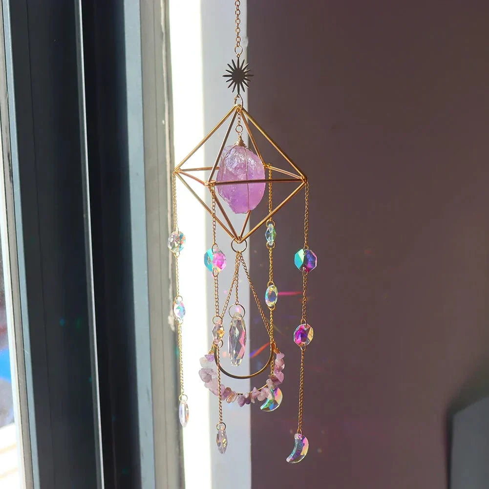 Skanto | AuraBloom Krystall Solfanger | Helende Krystall | Feng Shui Dekorasjon | Positiv Energi for Hjemmet