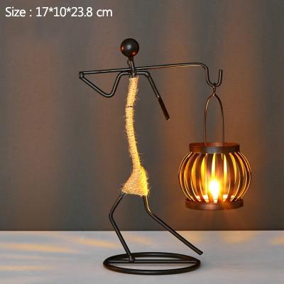 Håndlagde metalllysestaker med figurdesign, unike dekorasjoner for stue