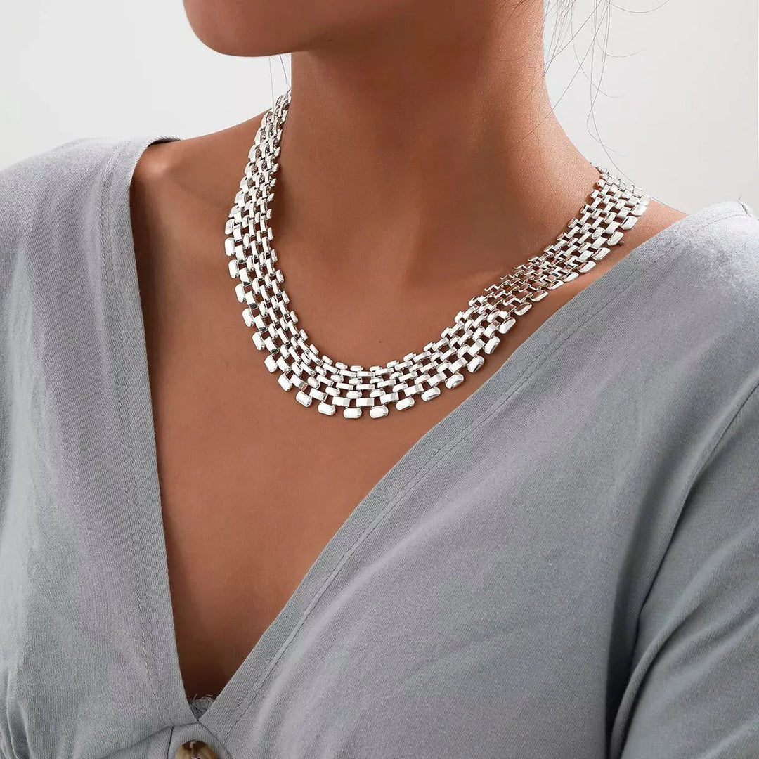 Skanto | Bredde Elv Flatkjede Choker Halskjede