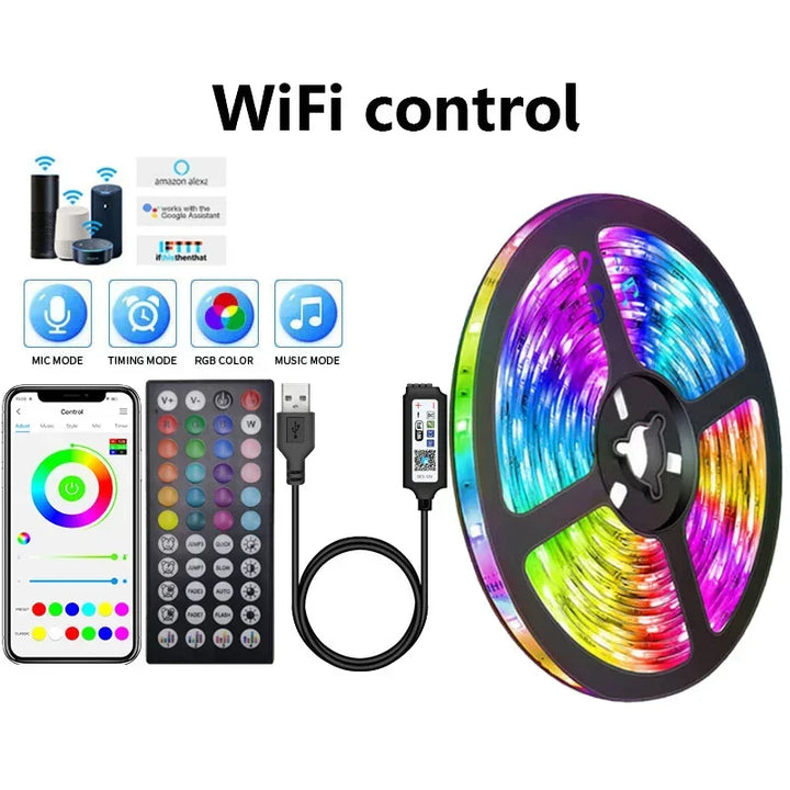USB LED STRIPE MED FARGEMINE - RGB LYS TIL ROMDEKORASJON & TV BELYSNING | Skanto