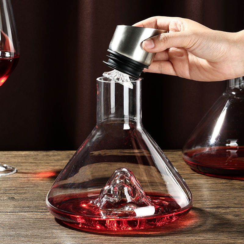 Vin Karaffel Transparent Rask Design Krystall Glass Vin Flaske | Skanto