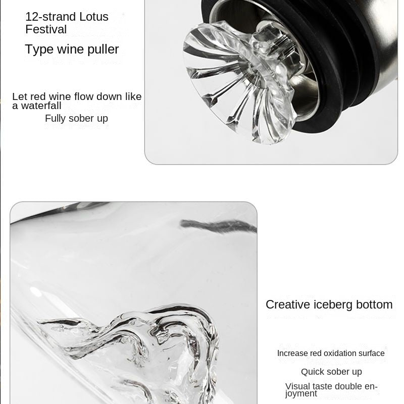 Vin Karaffel Transparent Rask Design Krystall Glass Vin Flaske | Skanto