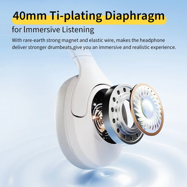 Skanto | Trådløse Over-Ear Hodetelefoner med Hybrid ANC, 40mm Driver & 60t Batterilevetid – SoundNova