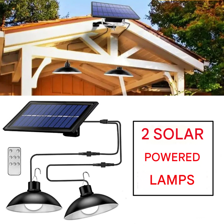 Skanto | Trådløs Solar LED Lampe Sett med Fjernkontroll – TwinRay