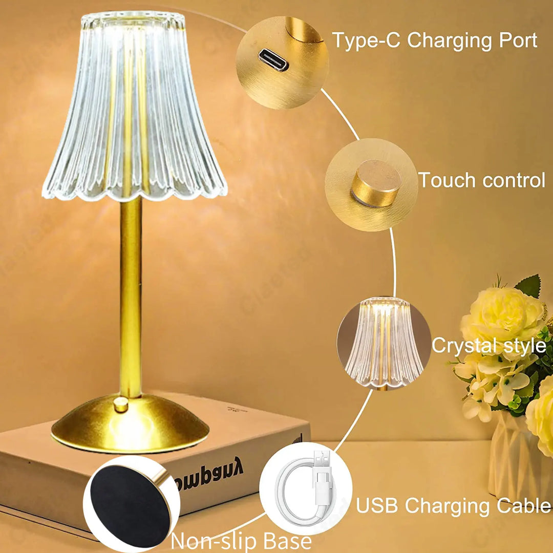Skanto | Trådlampe med krystalldekor og dimbar belysning - GlamLight