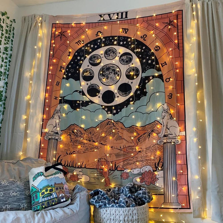 Skanto | "Månen" Tarot Farget Tapestry