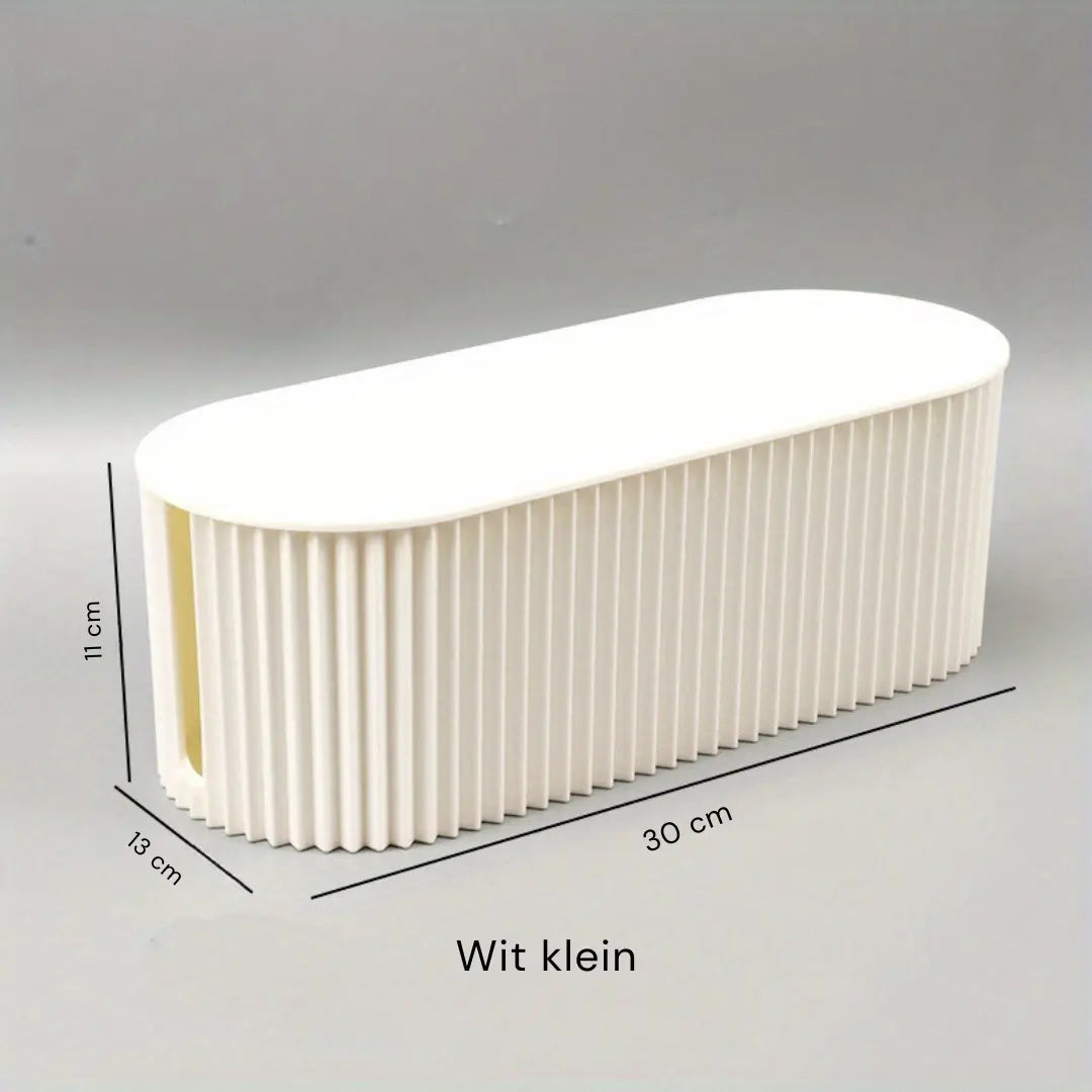 Skanto | Ordoca Kabelboks Skrivebordsorganisator | Kabelhåndtering & Lagring | Hvit | 30x11x13 cm