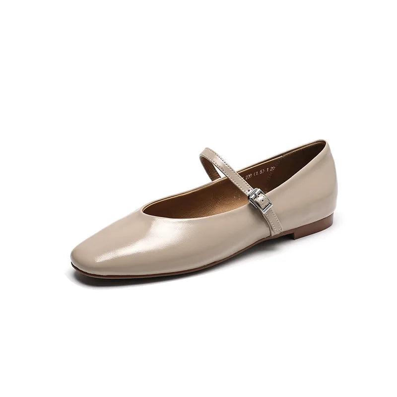 Skanto | Fritidssko: Distinkte komfortable ballerinaer - Lær retro stil - TSS158
