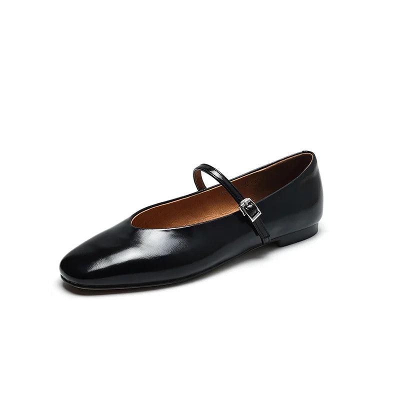 Skanto | Fritidssko: Distinkte komfortable ballerinaer - Lær retro stil - TSS158